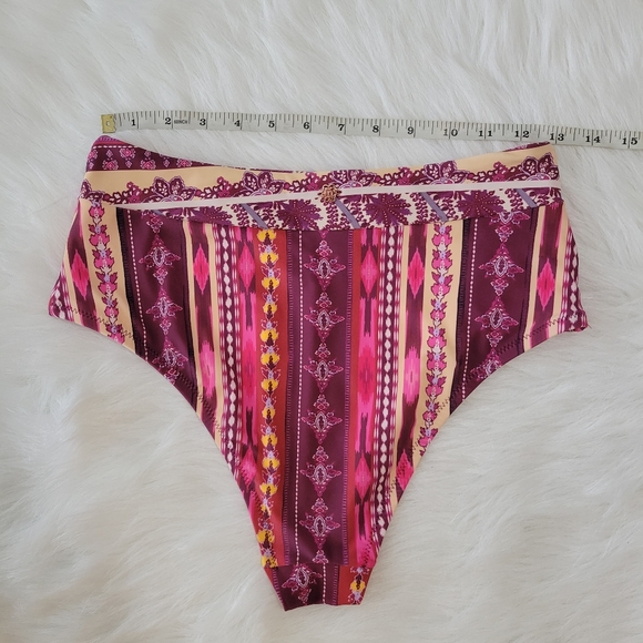 Nanette Lepore Swim Bikini Set 8 Bohemian Print Asymmetrical Cut High Rise NWT - Picture 14 of 16